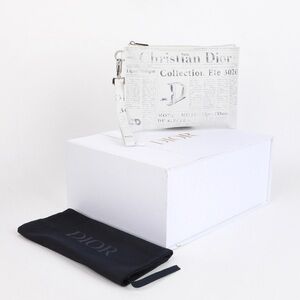 Dior Men x Daniel Arsham Newspaper Zipped Pouch Clutch Bag